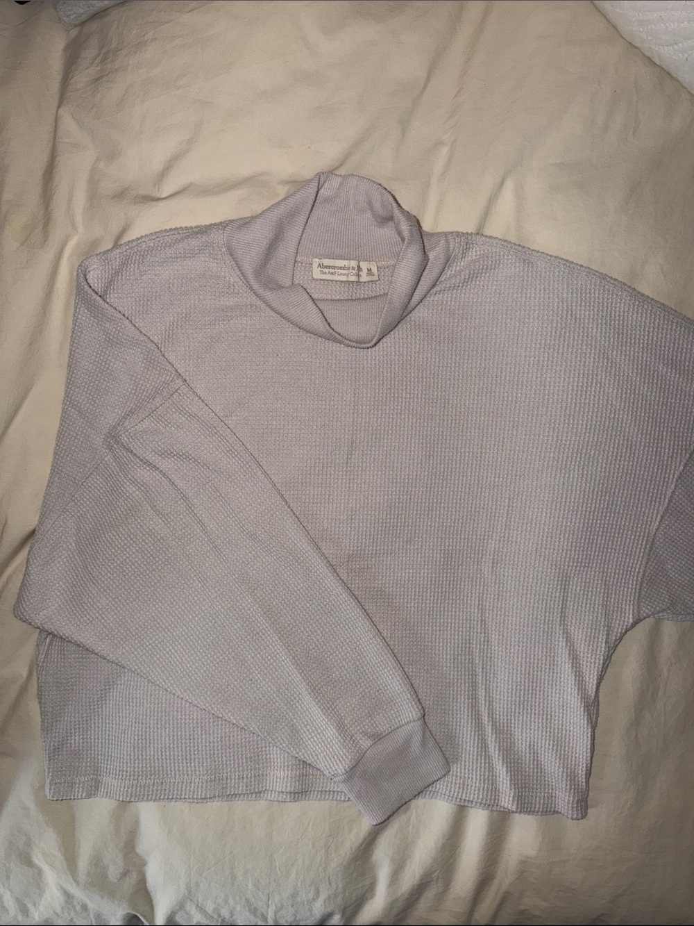 Abercrombie & Fitch Soft off white Waffle Turtleneck Sweater